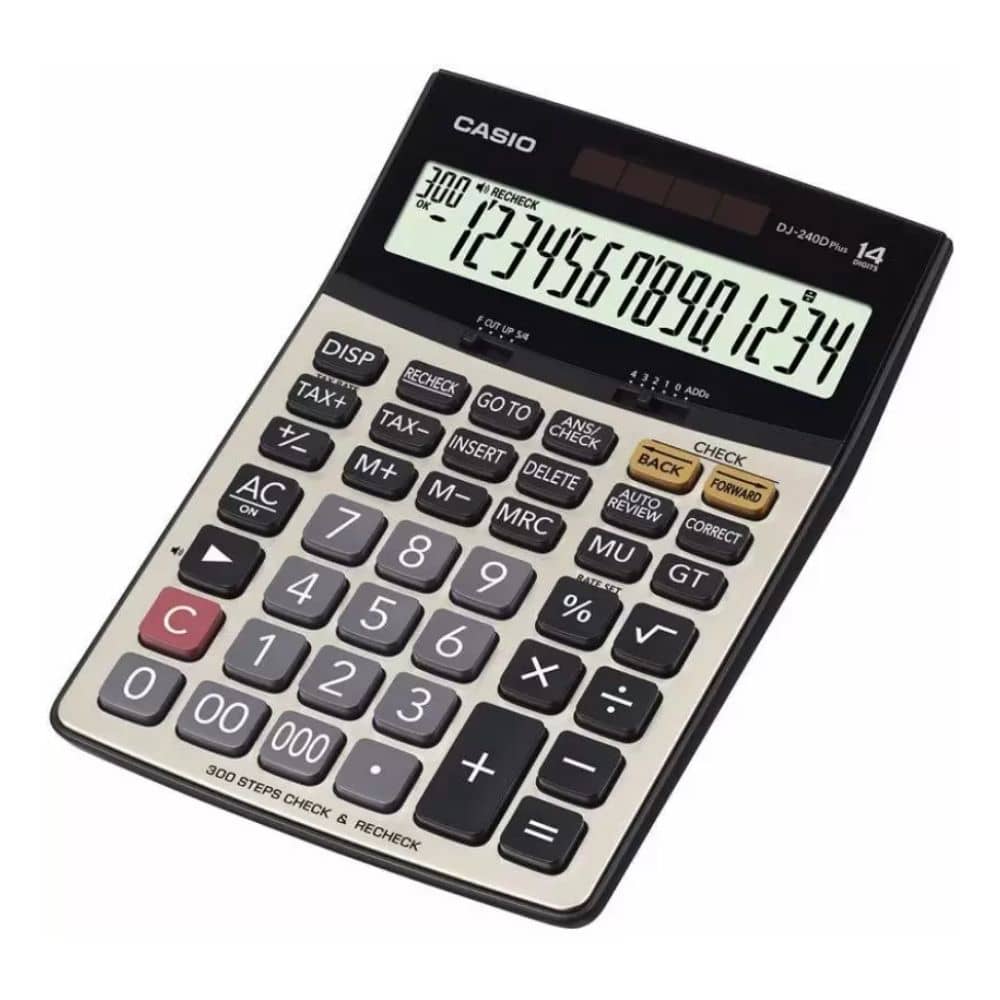 Casio Hesap Makinesi 14 Hane Pilli + Güneş Enerjili