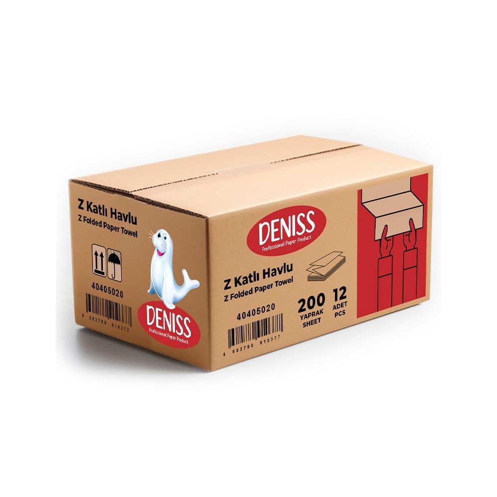 Deniss Z Katlamalı Havlu 200'lü 12'li