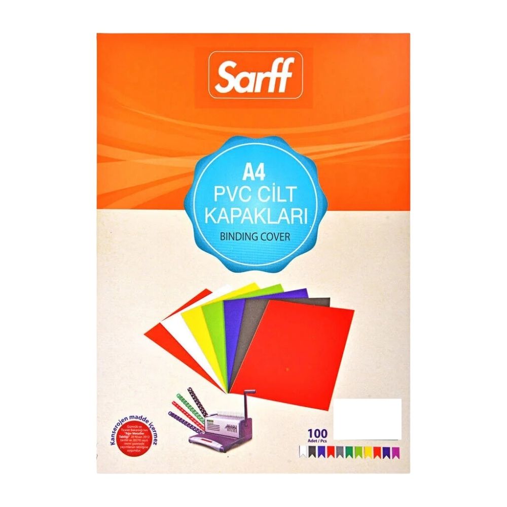 Sarff Cilt Kapağı A4 450 mic PVC Buzlu 50'li Şeffaf 